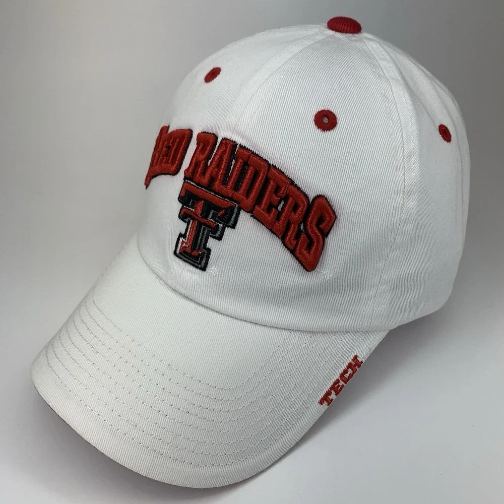 Texas Tech Red Raiders Hat White Adjustable Strap Unstructured TOW Baseball Cap